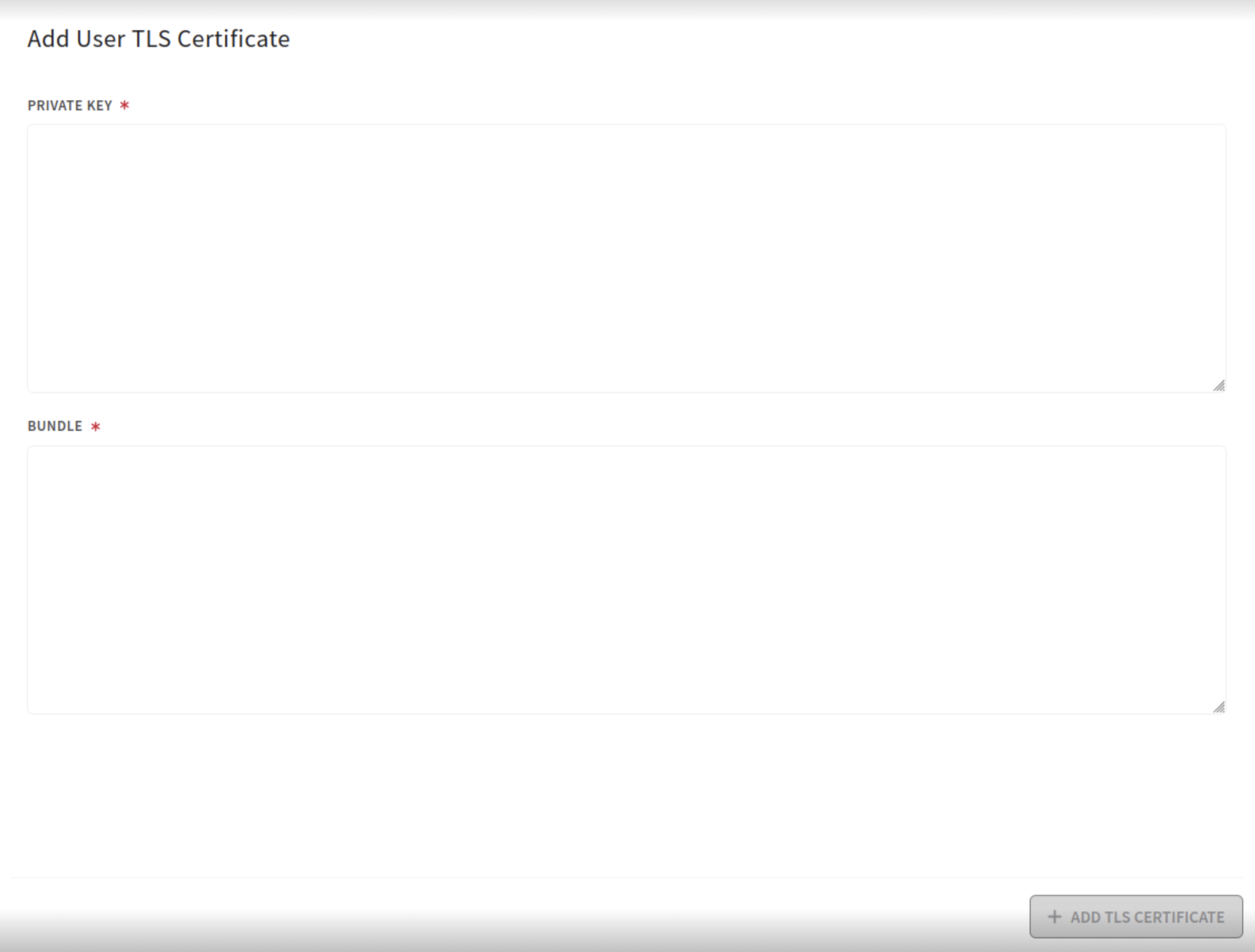 upload user-supplied certificate