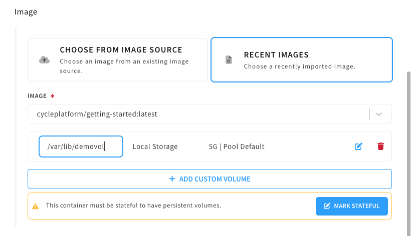 container create wizard icon explainer