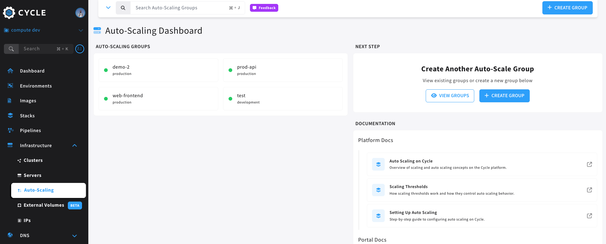 auto-scale navigation