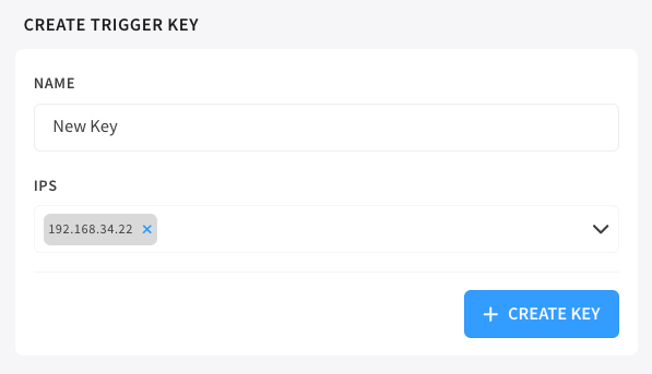 create trigger key