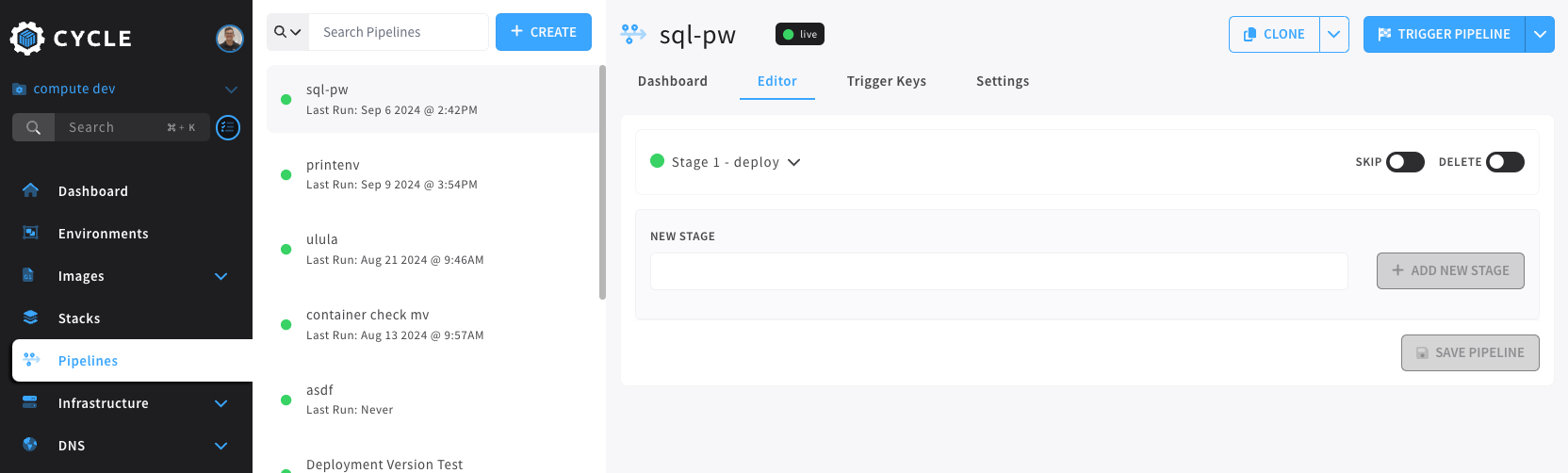 pipeline navigation