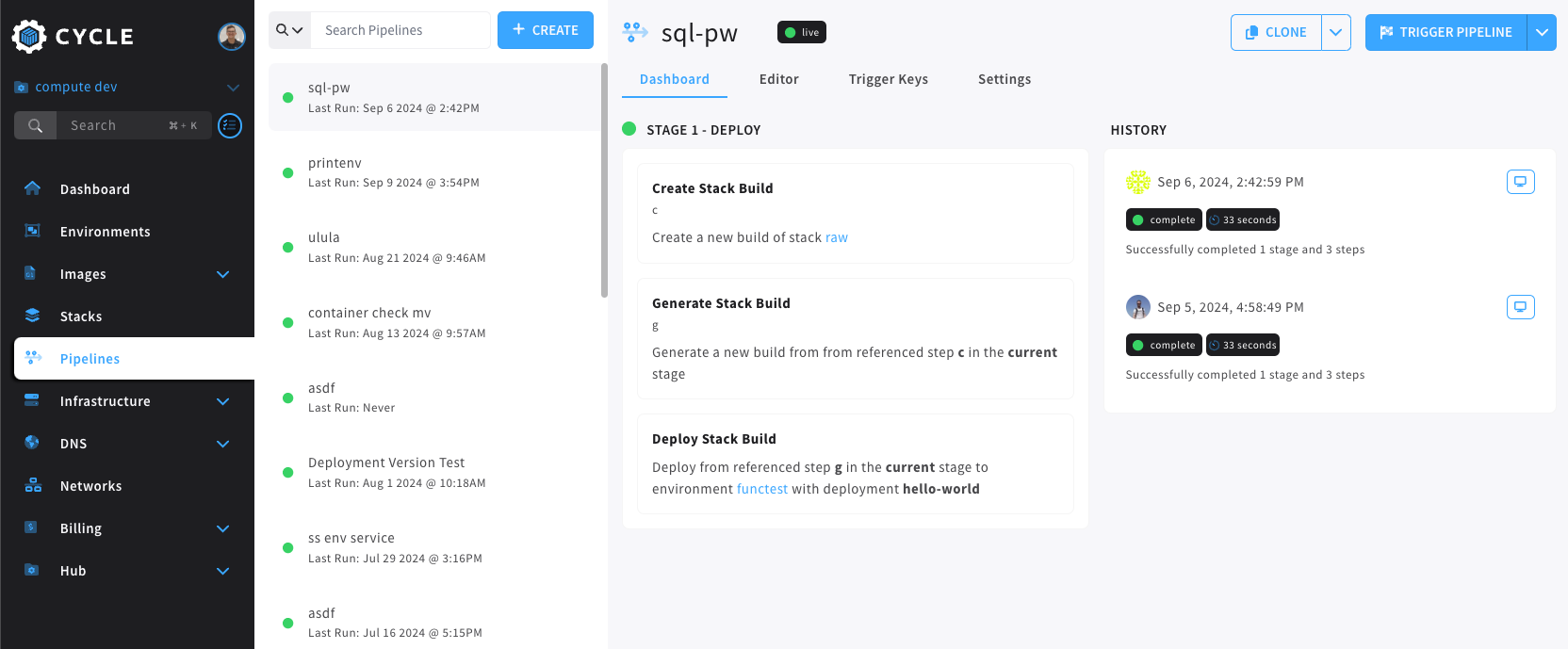 pipeline create navigation