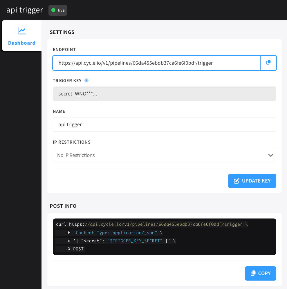 trigger key modal