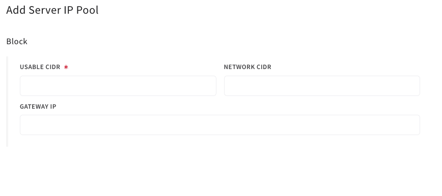 the create IP Pools modal